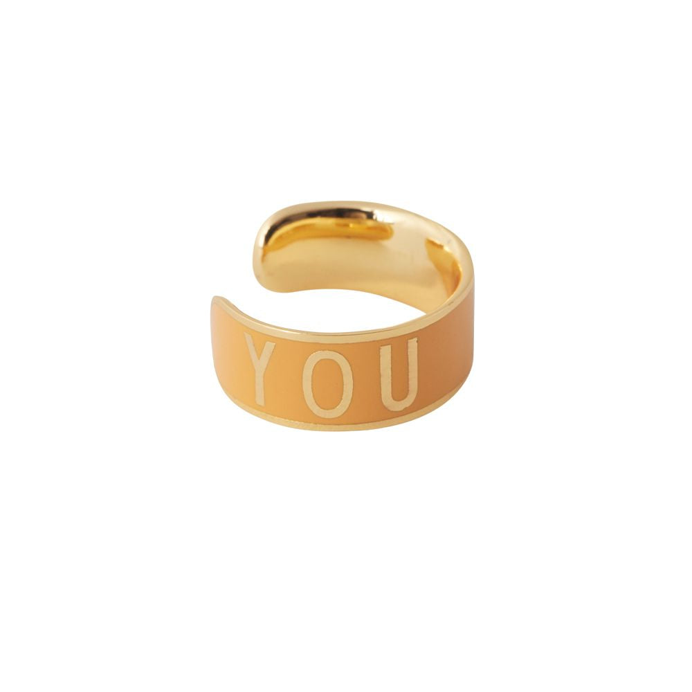 Design Letters Big Word Candy Ring, You Rock/Orange