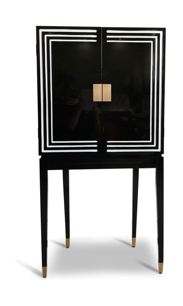 Autentyczne modele Art Deco liqour szafka czarno -biała