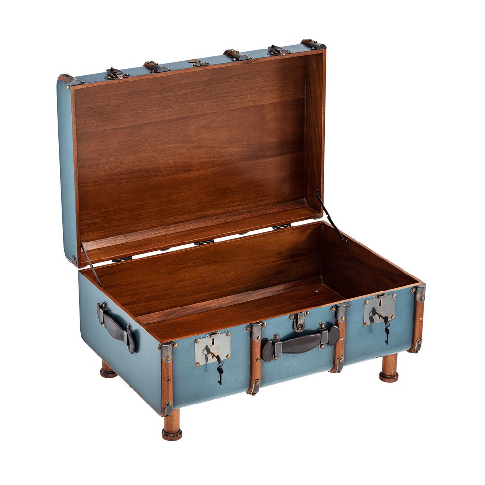 Authentic Models Stateroom Trunk Coffee Table, Petrol