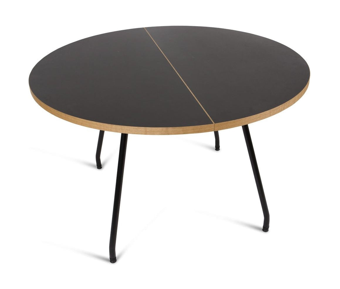 Zgięty stół Hansen Primum, nogi stołowe w czarnym proszku ze stali/blatem w czarnym linoleum