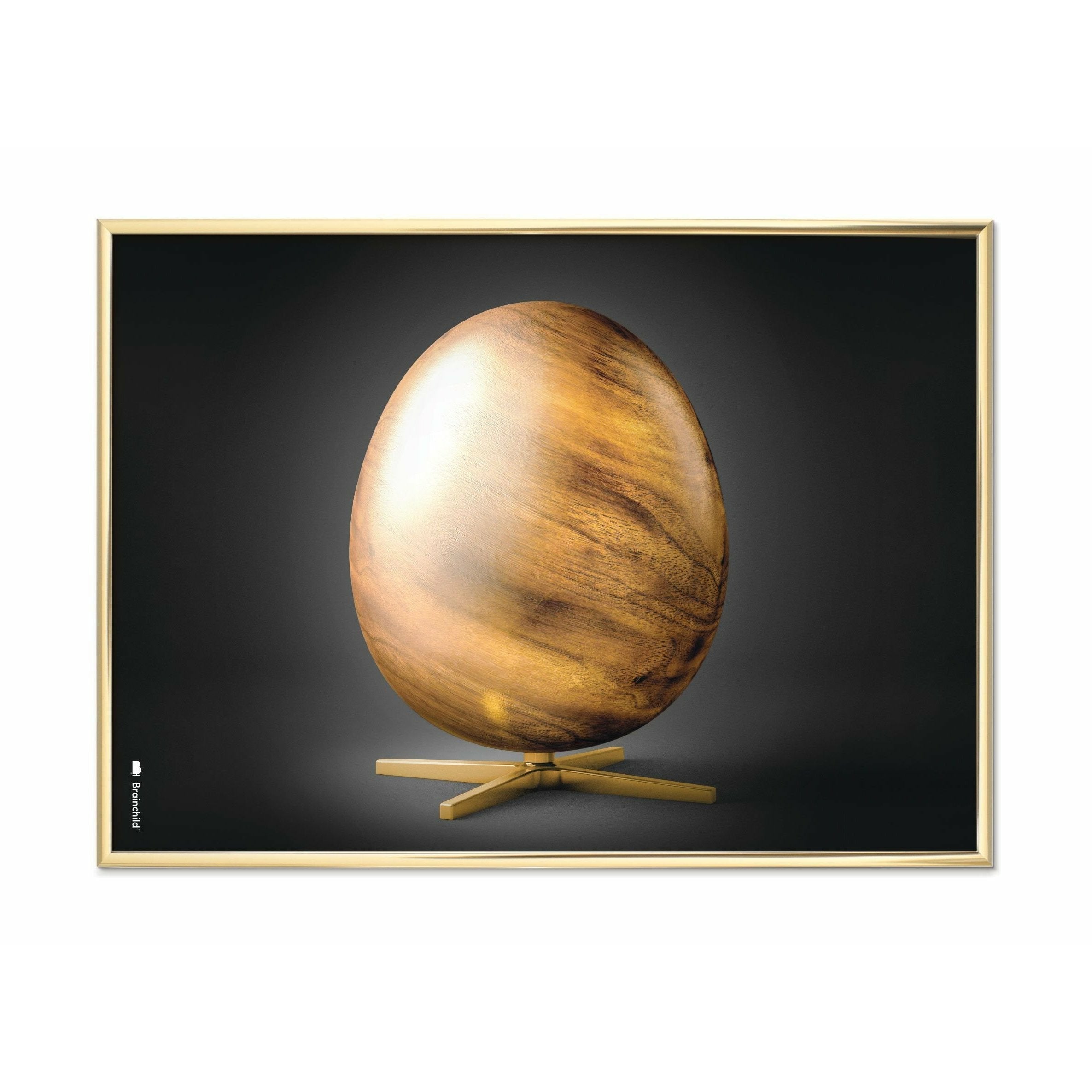 Brainchild Egg Cross Format Poster, Brass Frame 30x40 Cm, Black