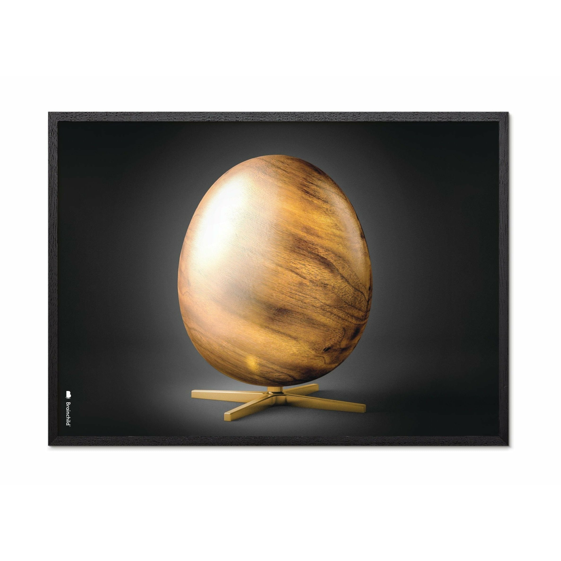 Plakat w formacie jaja pomysłu, rama w czarnym lakierowanym drewnie A5, czarny