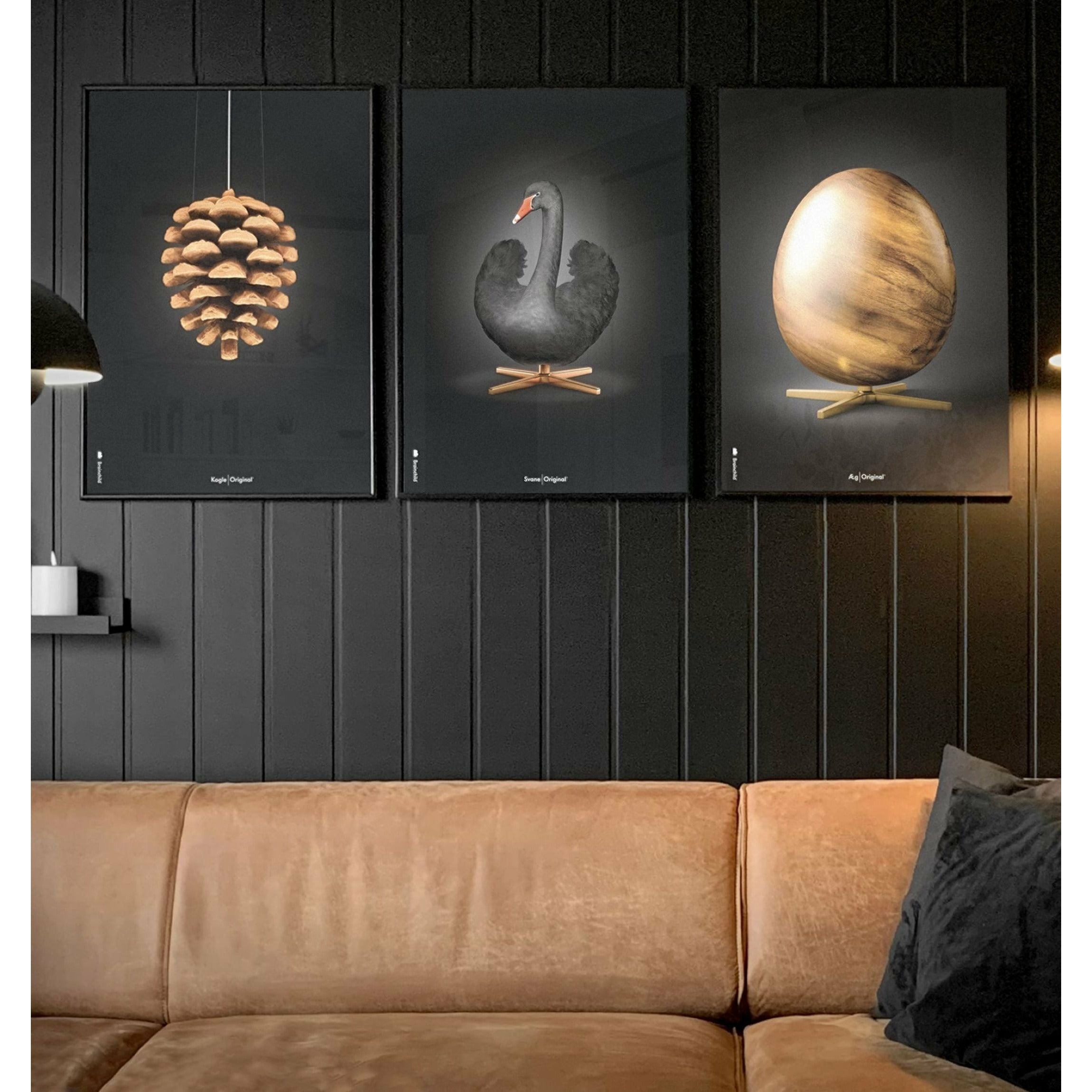 Pomysły plakat jaja, rama wykonana z czarnego lakierowanego drewna 30x40 cm, czarny