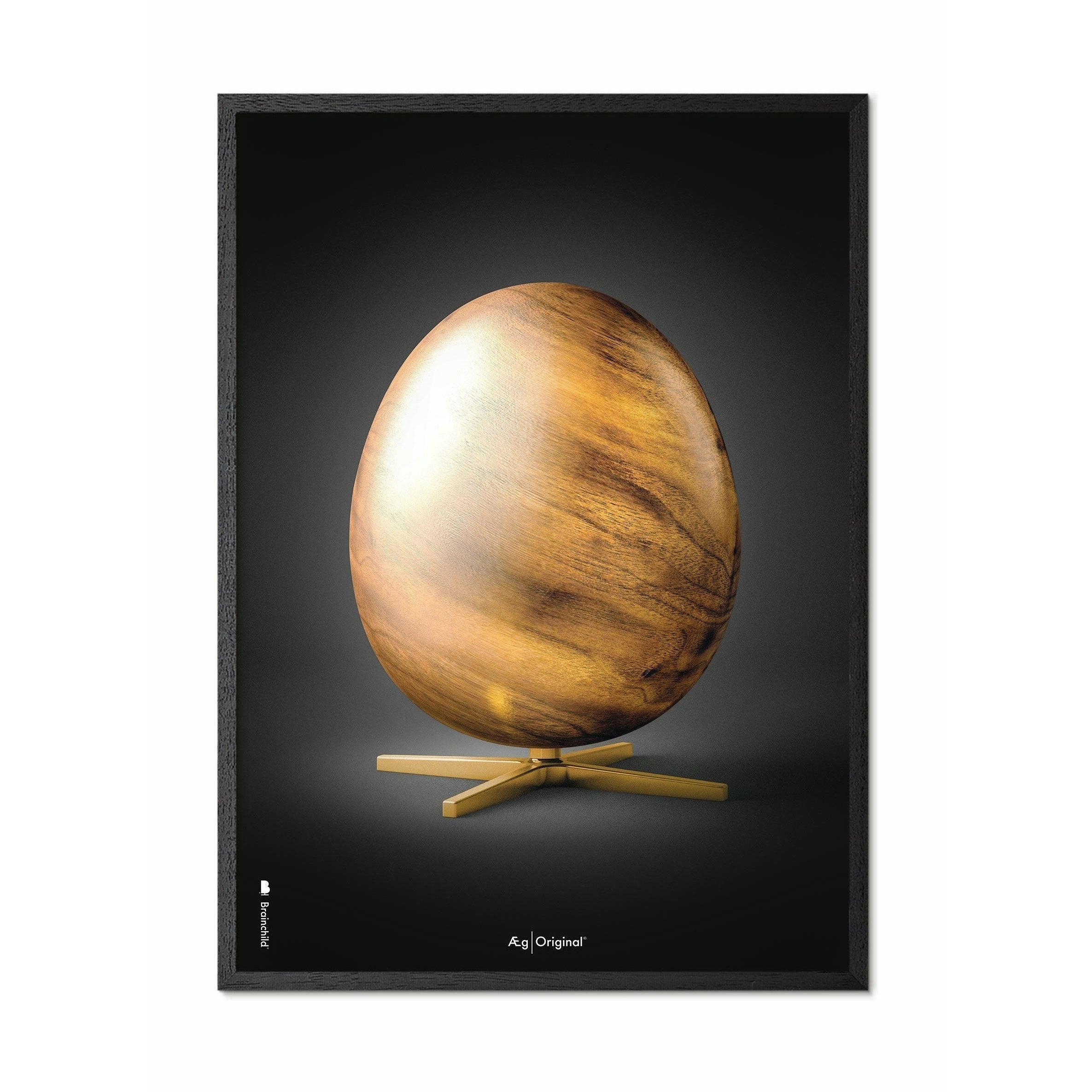 Pomysły plakat jaja, rama wykonana z czarnego lakierowanego drewna A5, czarny