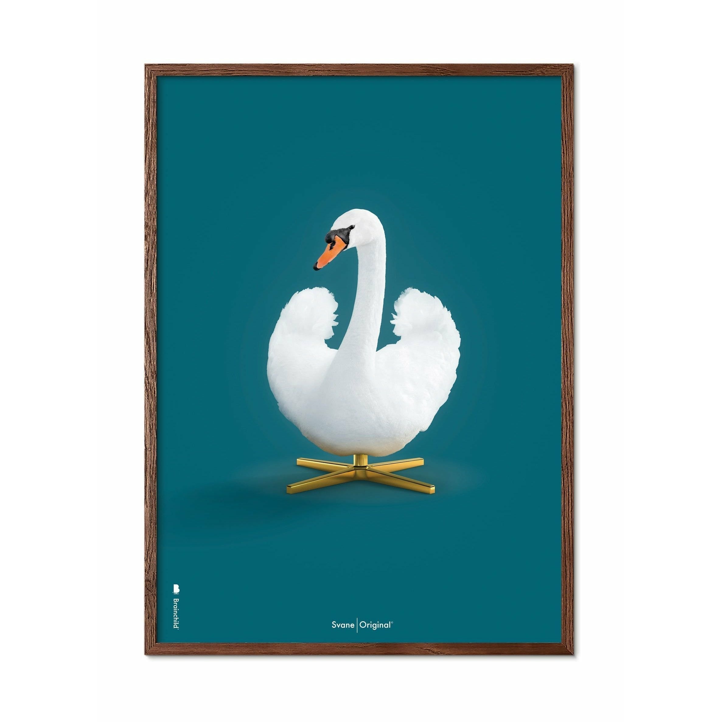 Pomysły Swan Classic Plakat, Ramka Dark Wood A5, Ropa naftowa niebieskie tło