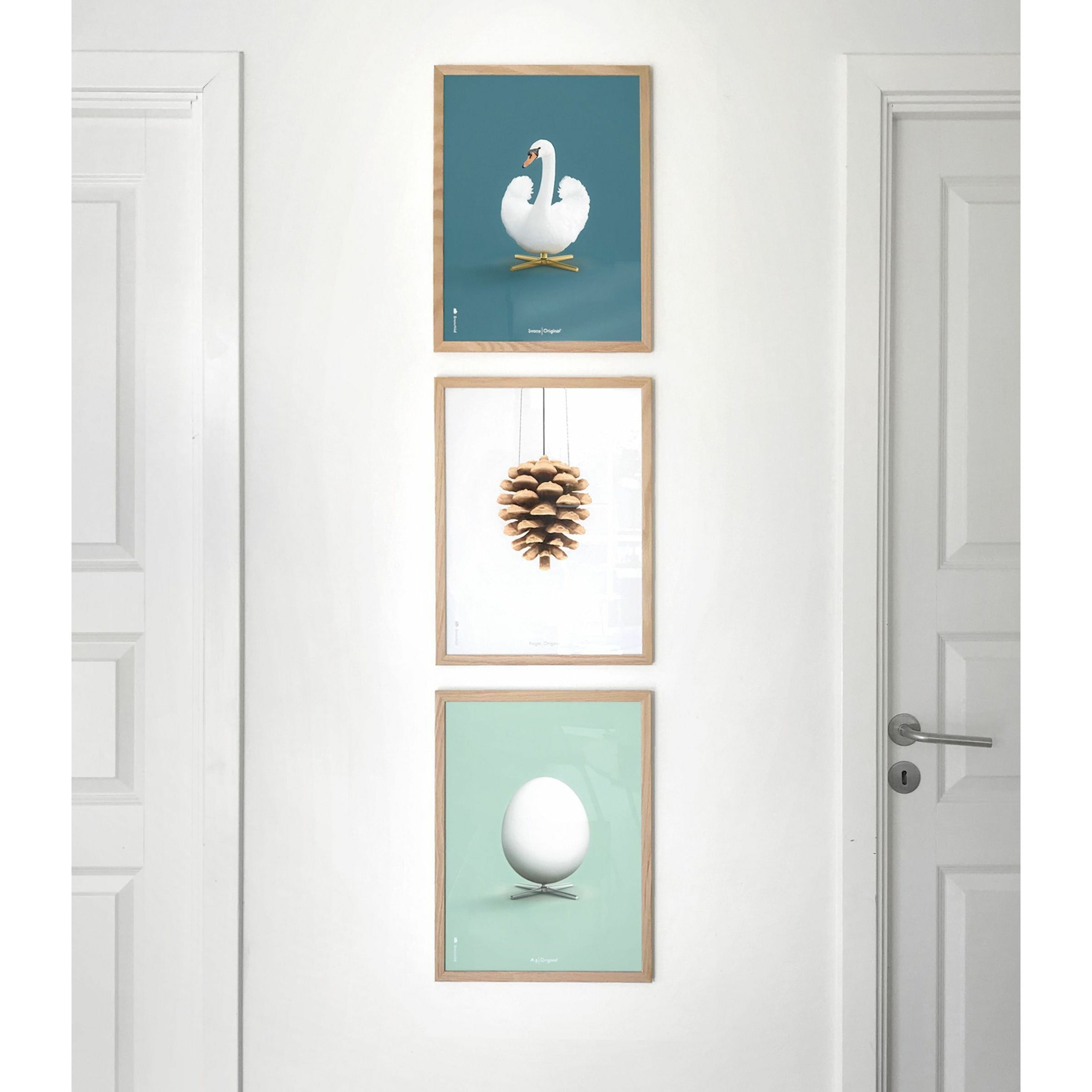 Pomysły Swan Classic Plakat, Light Wood Frame 50 x 70 cm, ropa naftowa niebieskie tło
