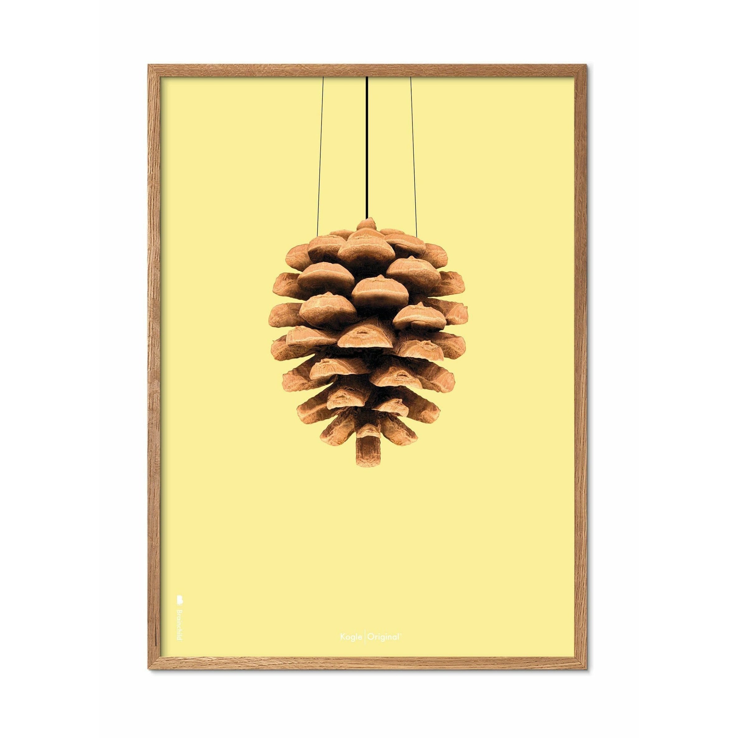 Pomysły Pine Classic Plakat, rama wykonana z jasnego drewna 30x40 cm, żółte tło