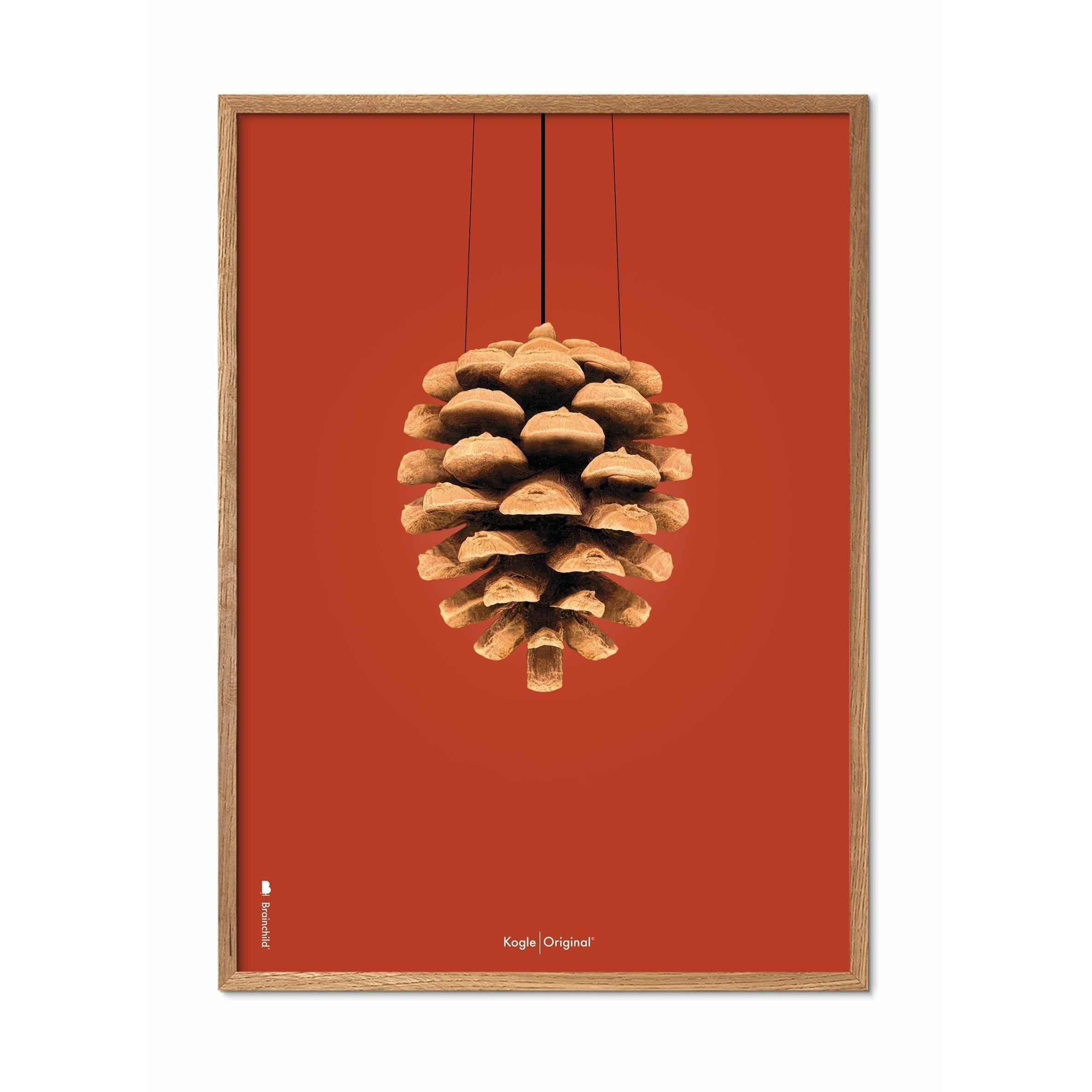 Pomysły Pine Classic Plakat, rama wykonana z jasnego drewna A5, czerwone tło