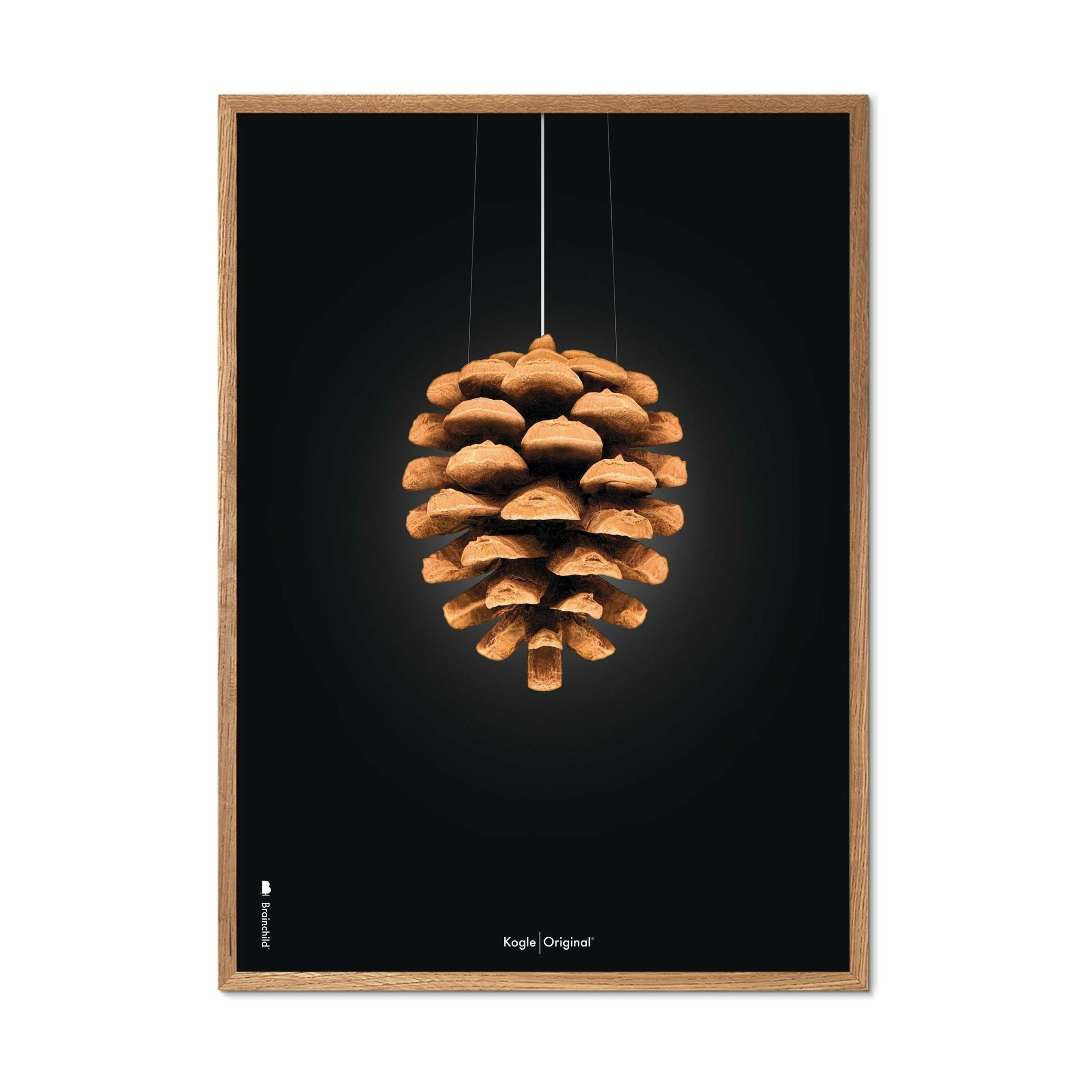Pomysły Pine Classic Plakat, rama wykonana z jasnego drewna A5, czarne tło