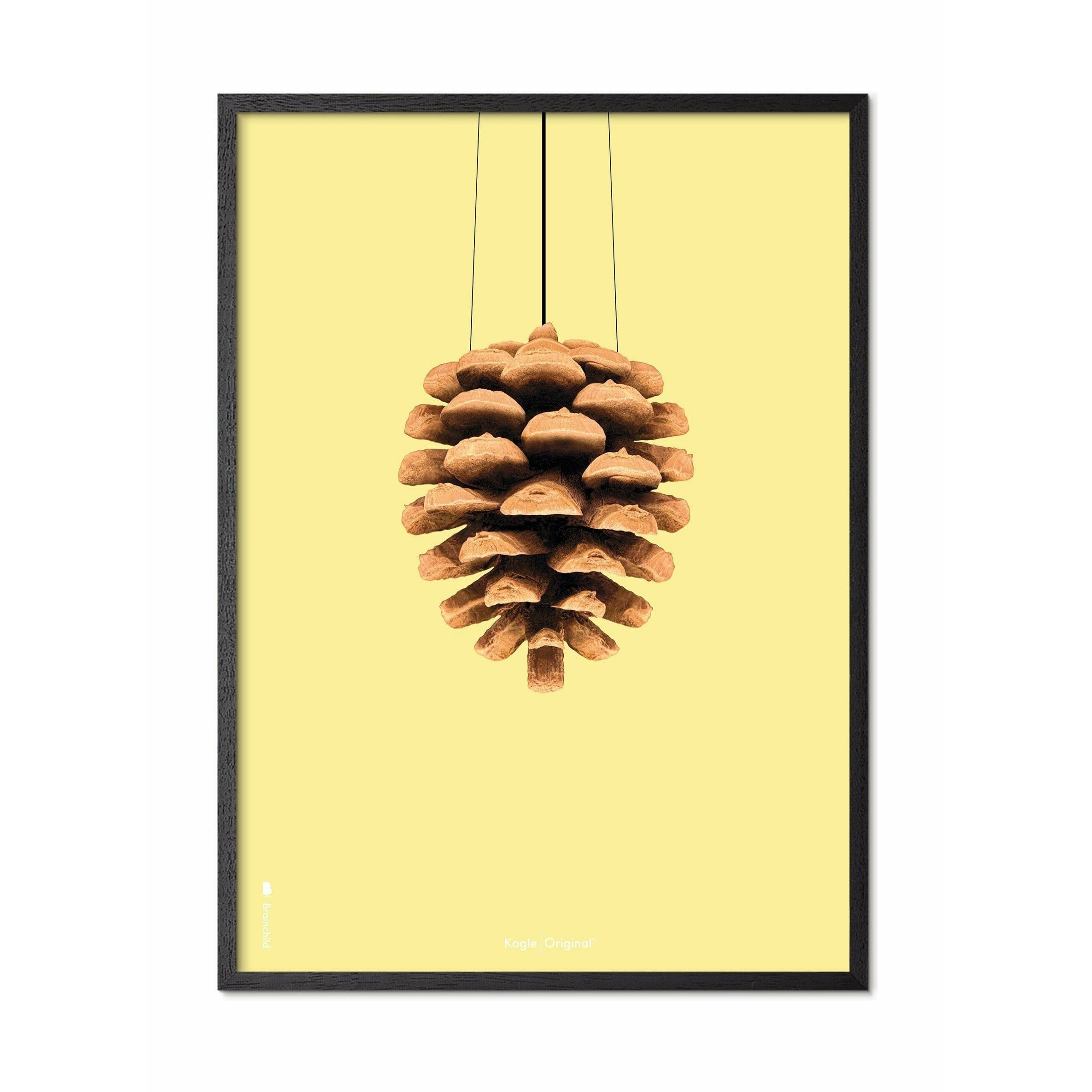 Pomysły Pine Classic Plakat, rama w czarnym lakierowanym drewnie 30x40 cm, żółte tło