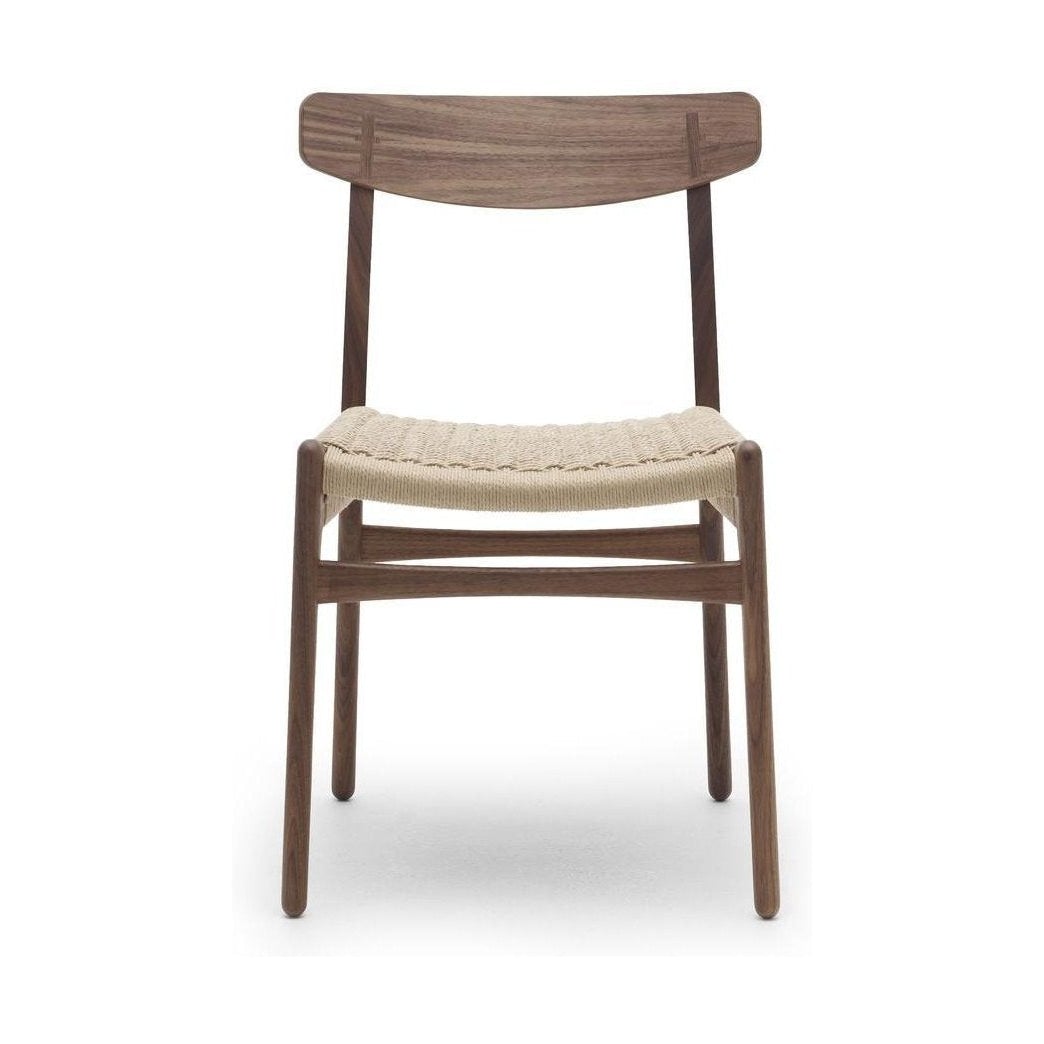 Krzesło Carl Hansen CH23, naoliwiony orzech/naturalny sznur/Wsparcie orzechowe