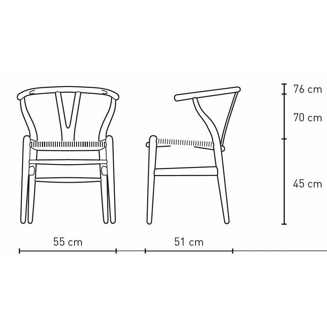 Carl Hansen CH24 Y Krzesek krzesło Czarny papier, buk/srebrny szary