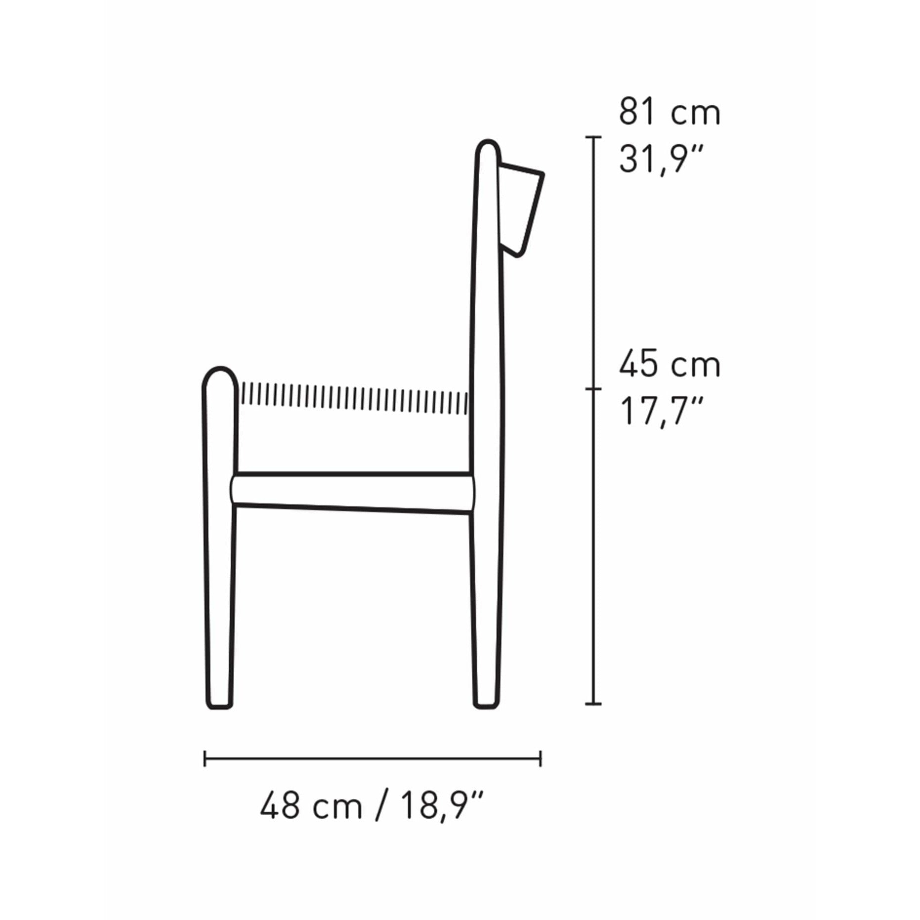 Carl Hansen CH36 Krzesło dębowe w kolorze dymu, naturalny sznur