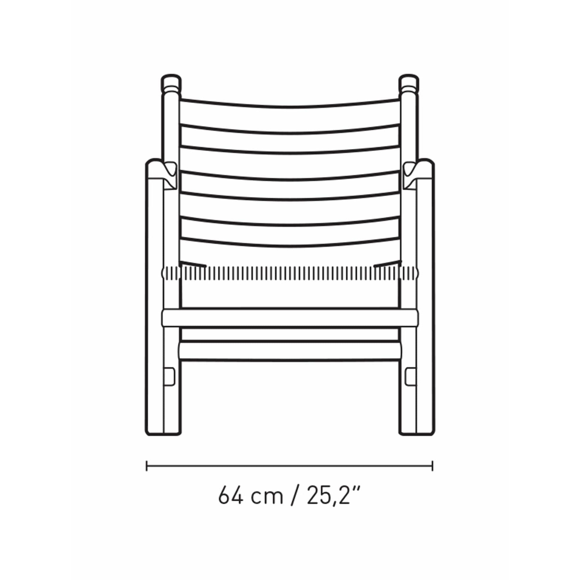 Carl Hansen CH44 Salon krzesło dębowe w kolorze dymu, naturalny sznur