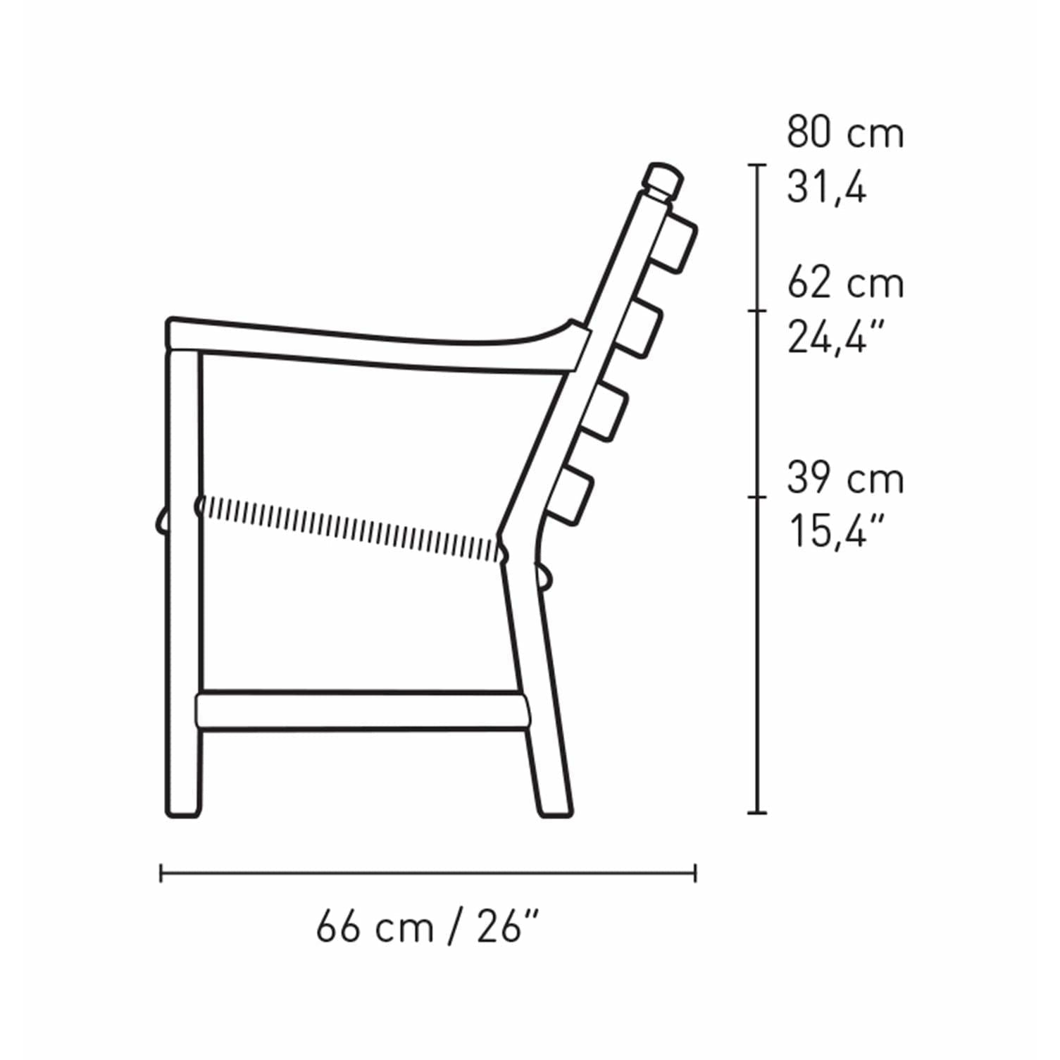 Carl Hansen CH44 Salon krzesło dębowe w kolorze dymu, naturalny sznur