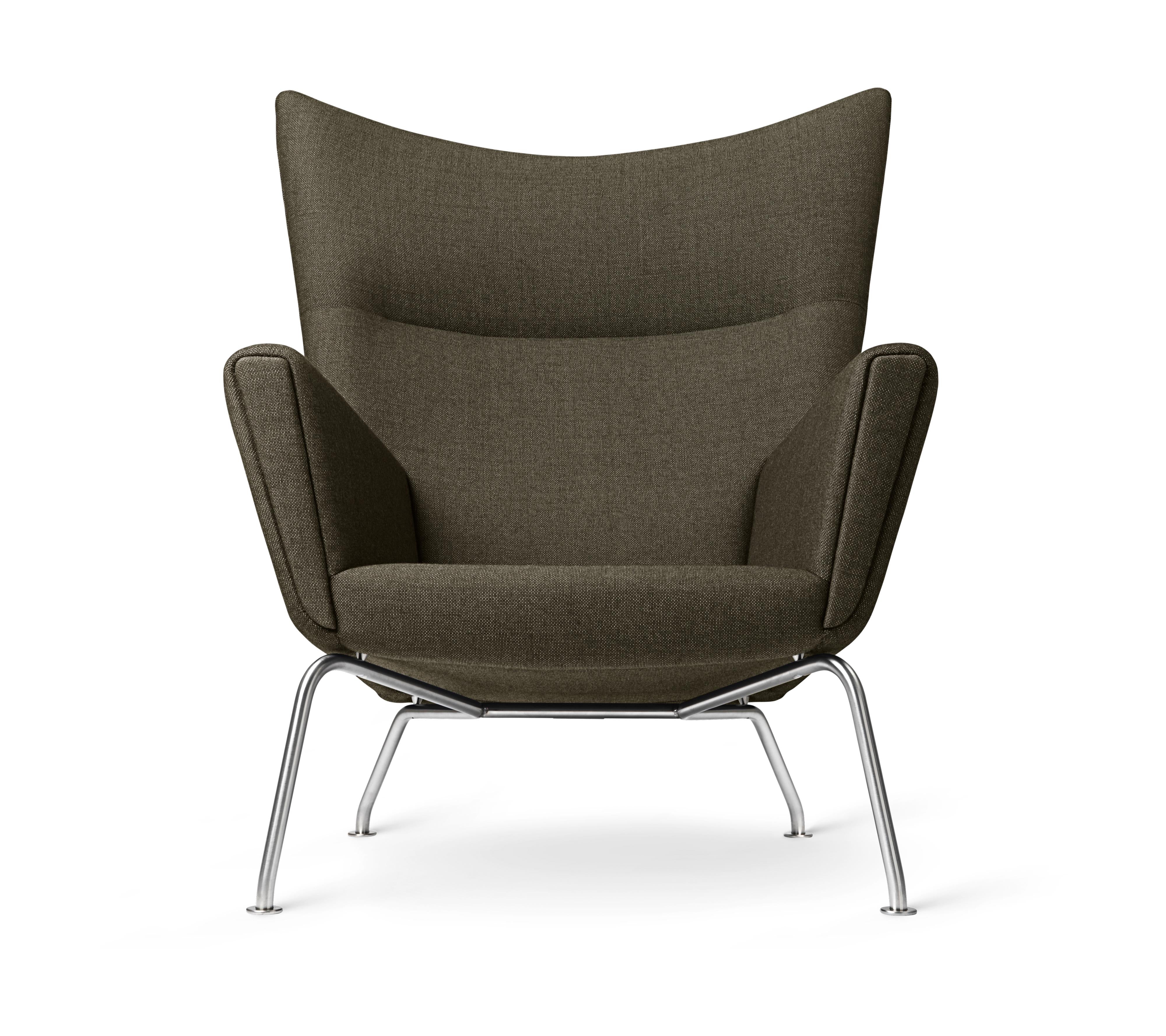 Carl Hansen Ch445 Wing Chair, Steel/Passion 1101