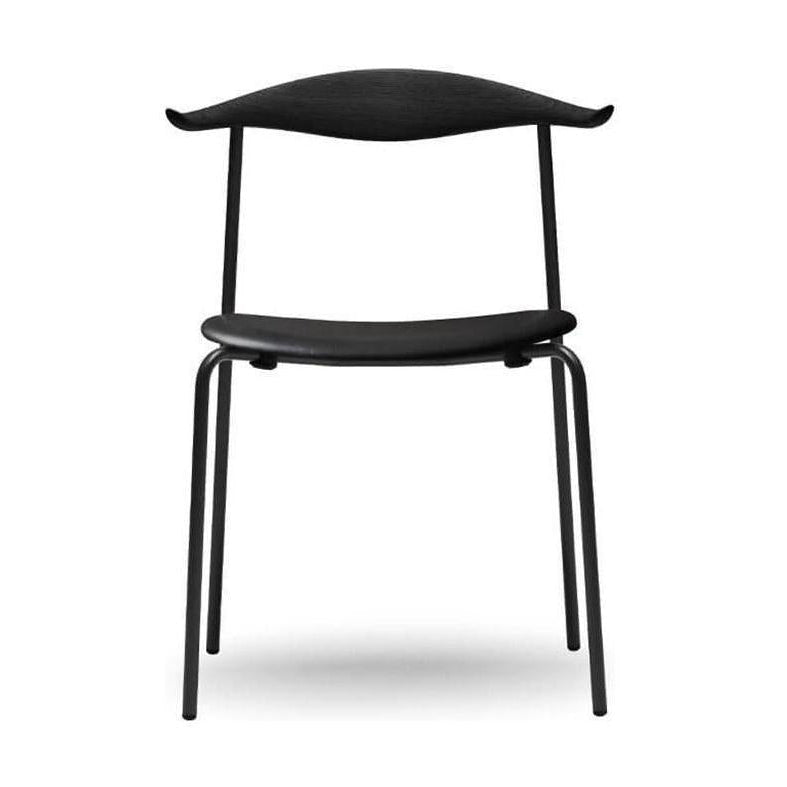 Carl Hansen CH88 P krzesło, czarny buk/czarna skóra/czarny chrom