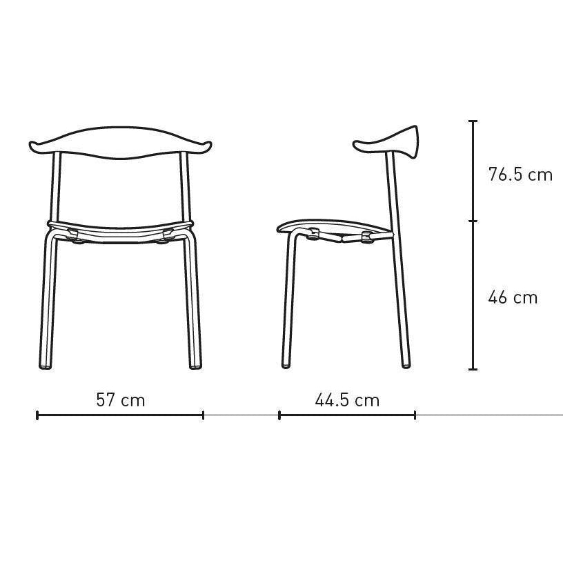 Krzesło Carl Hansen CH88 P, Czarna Beech/Czarna skóra/chromowana