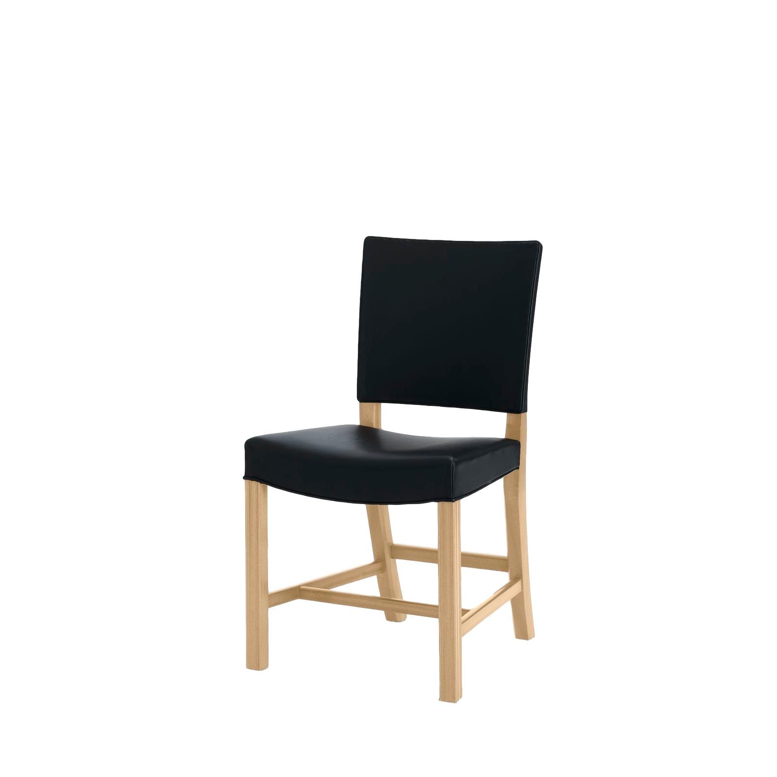 Carl Hansen KK37580 Duże czerwone krzesło, dębowa skóra dębowa/czarna