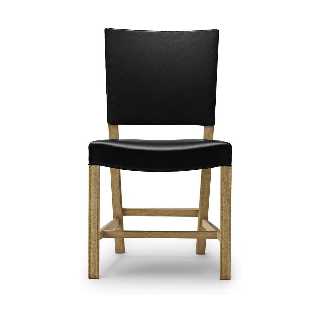 Carl Hansen KK37580 Duże czerwone krzesło, dębowa skóra dębowa/czarna