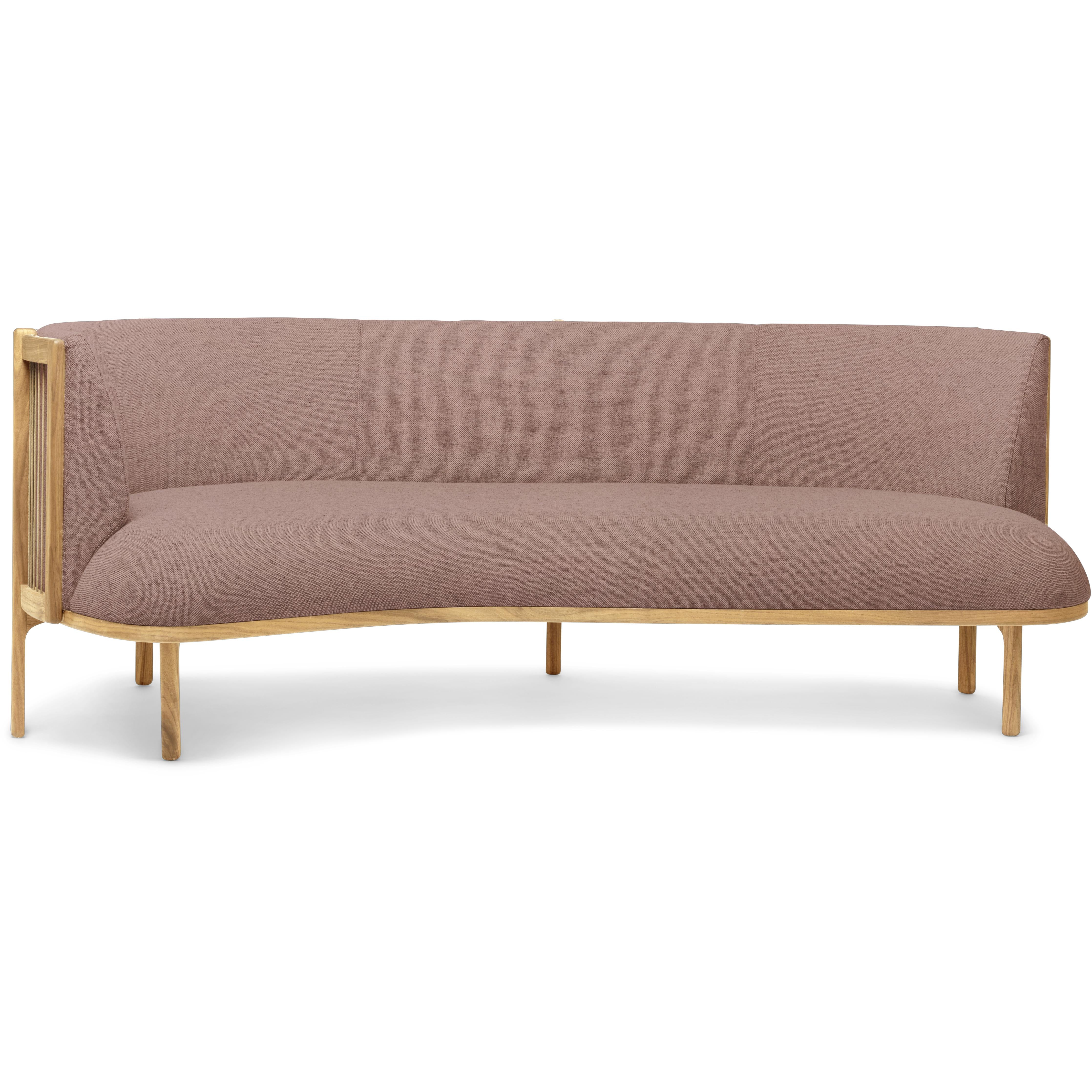 Carl Hansen RF1903 L Sidevays Sofa 3 Seeater Left Oak Oak Oil/Fiord Fabric, różowy/naturalny brąz