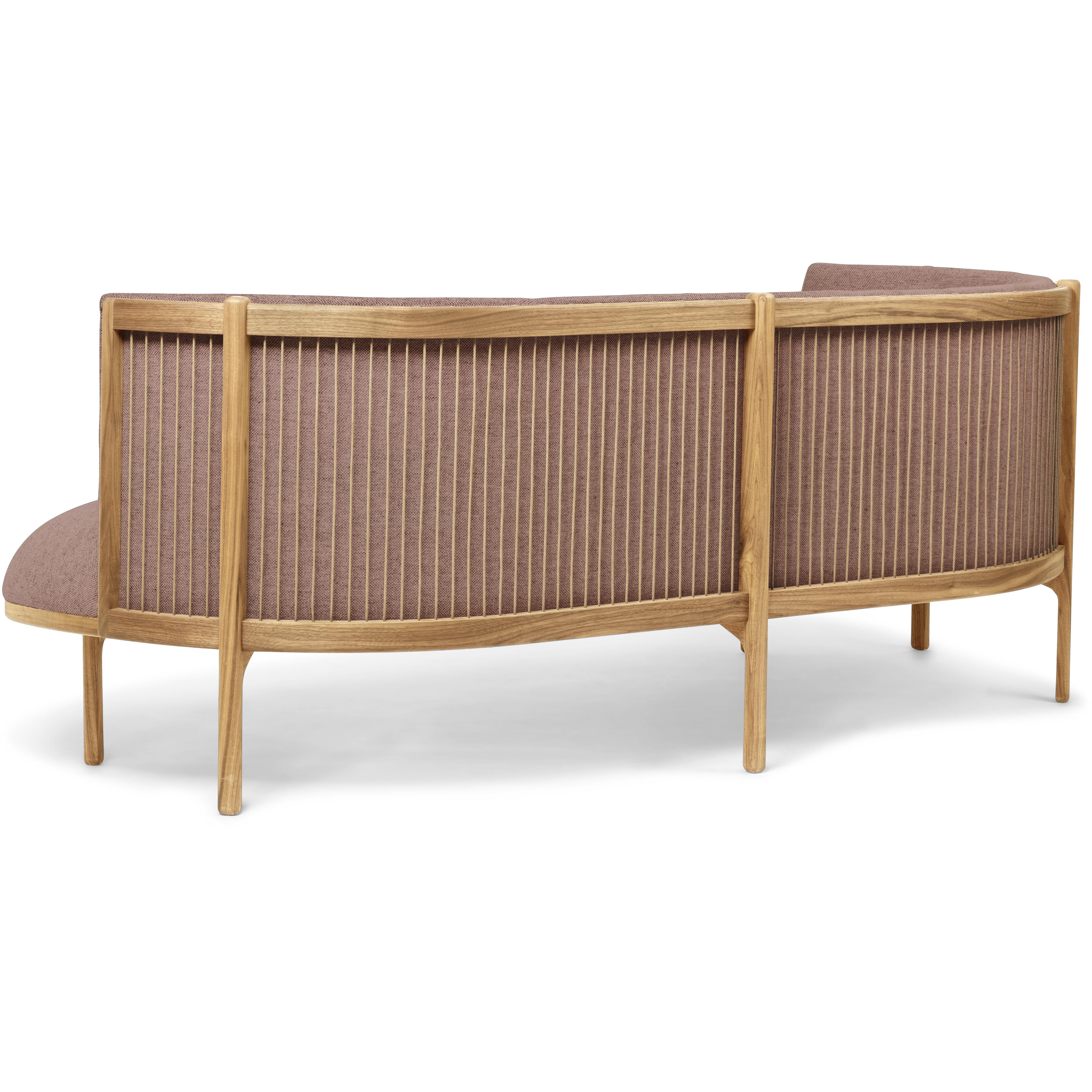 Carl Hansen RF1903 L Sidevays Sofa 3 Seeater Left Oak Oak Oil/Fiord Fabric, różowy/naturalny brąz