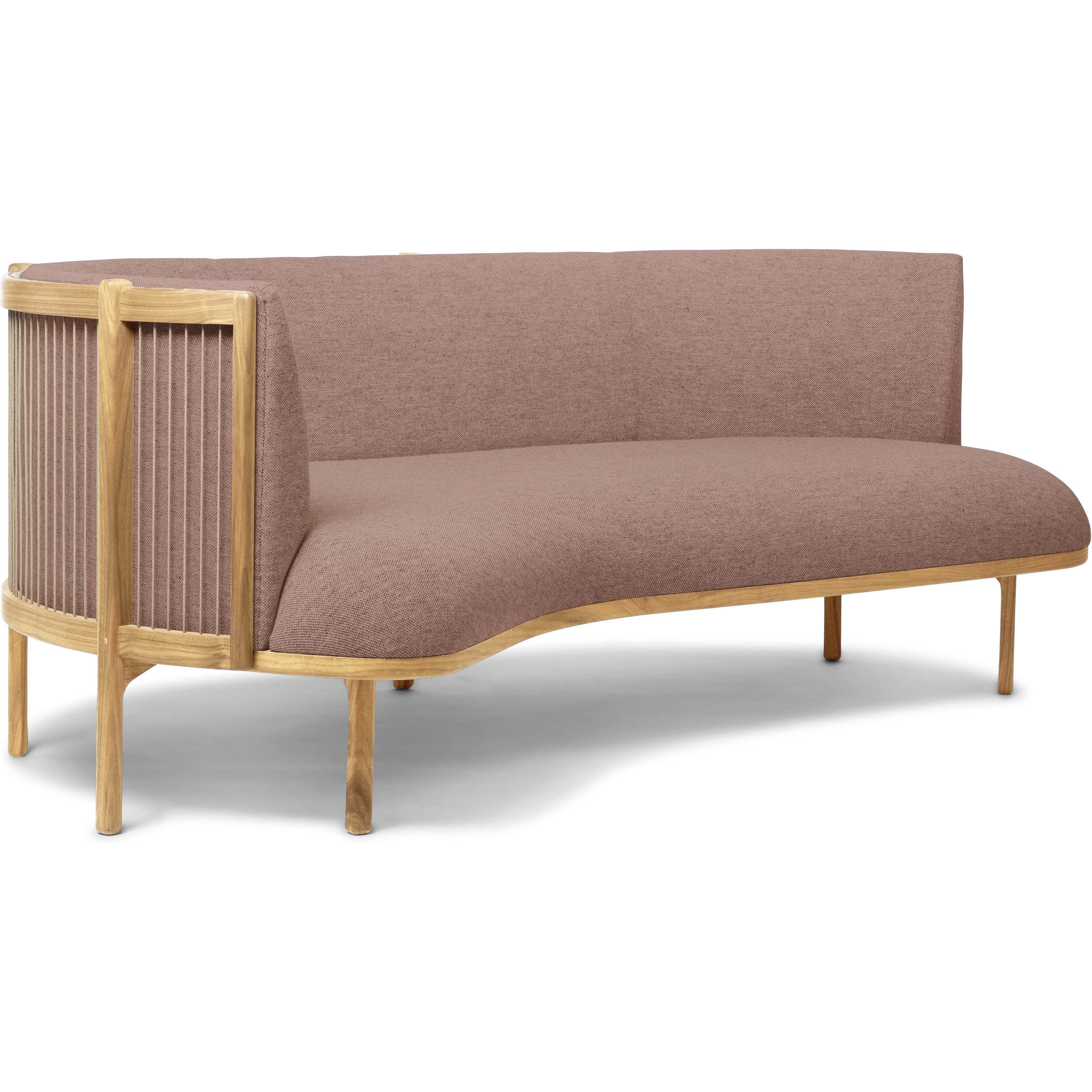 Carl Hansen RF1903 L Sidevays Sofa 3 Seeater Left Oak Oak Oil/Fiord Fabric, różowy/naturalny brąz