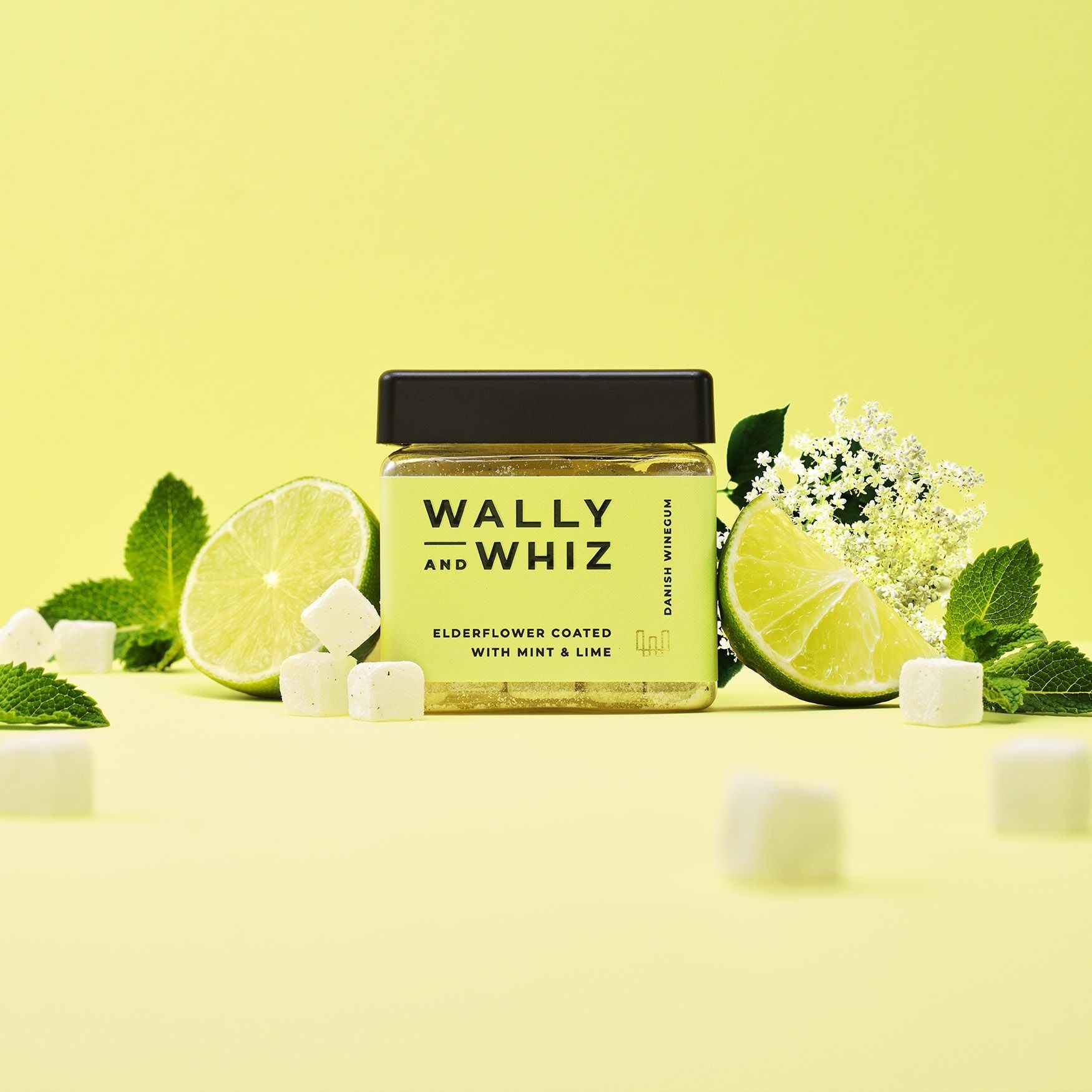 Wally And Whiz Summer Wine Gum Cube, Elderflower With Mint And Lime, 140 G