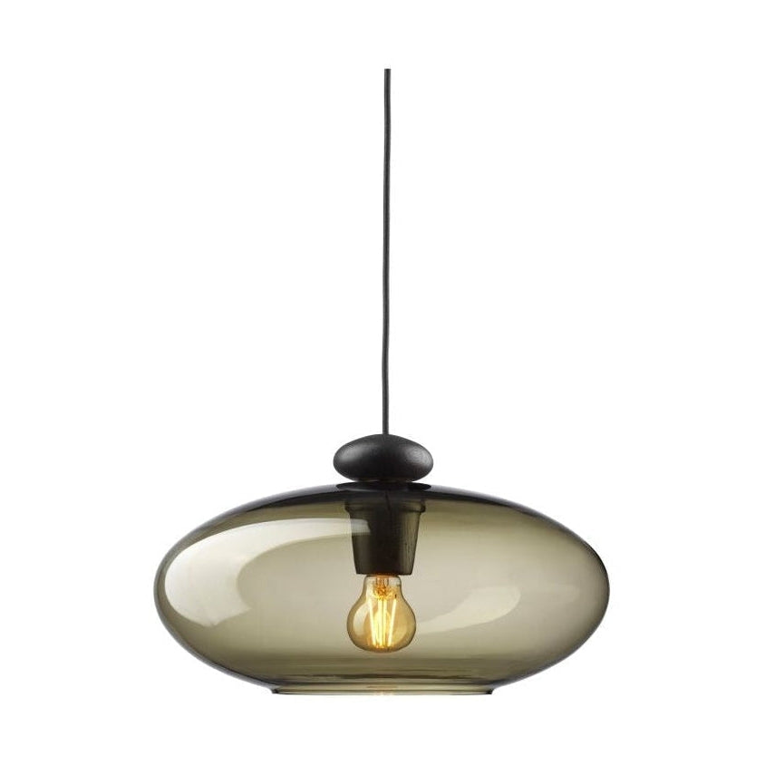 Fdb Møbler U3 Hiti Pendant, Oak Black Lacquered/Smoked Glass/Black Cable