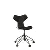 Fritz Hansen 3131 Grand Prix Swivel Chair 5 Castors, Ash Black