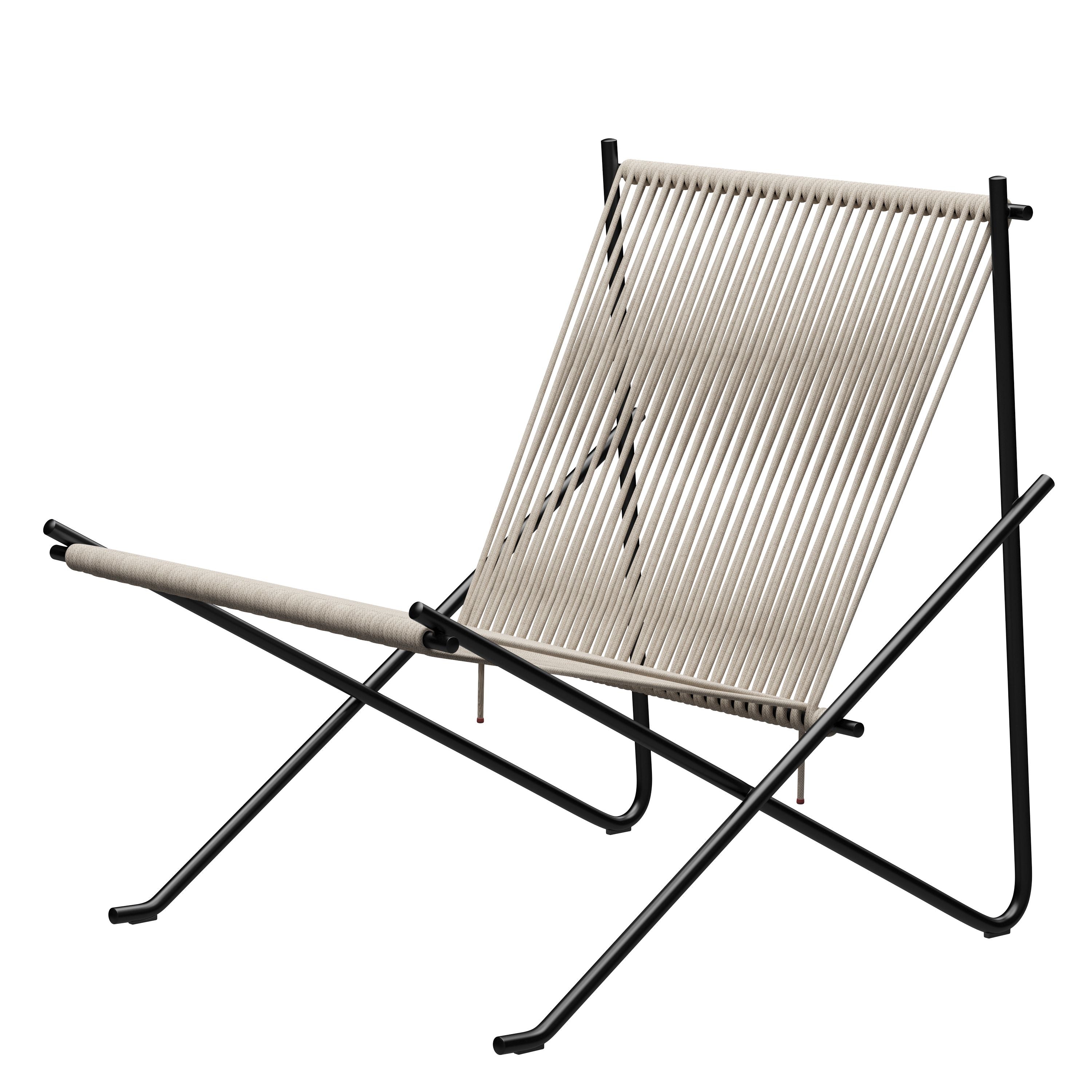 FRITZ HANSEN PK4 LONGE FLAGA HAYARD, Naturalna/czarna stal