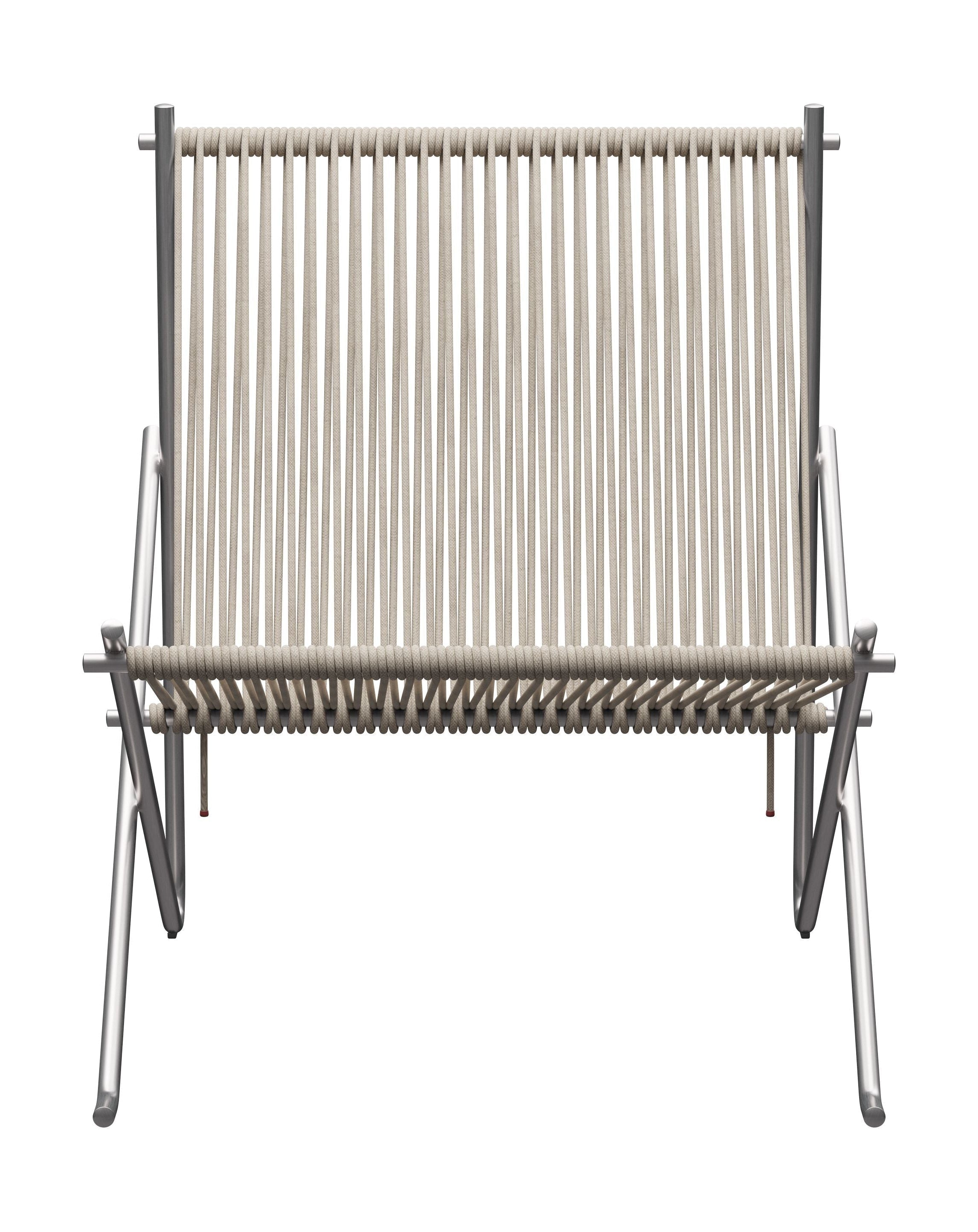 FRITZ HANSEN PK4 LONGE FLAGA HAYARD, Natural/Steel