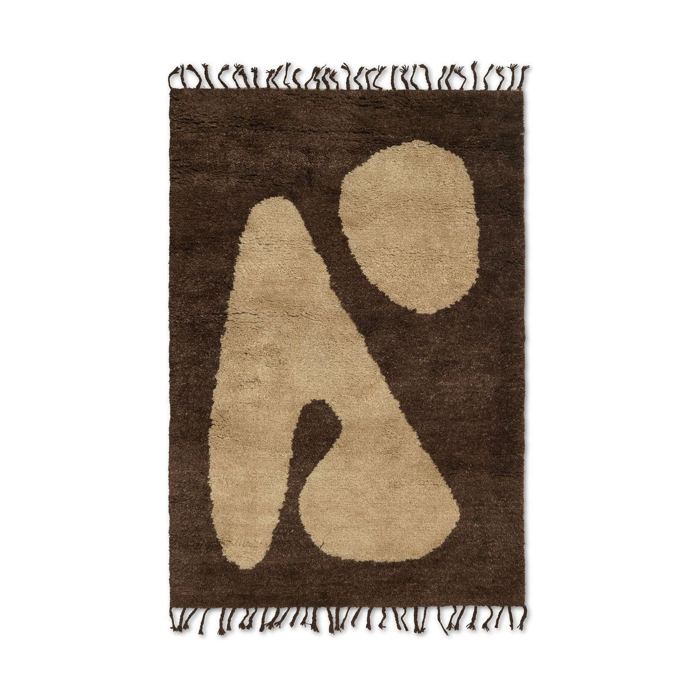 Ferm Living Abstract dywan duży, brązowy/wyłączony biały