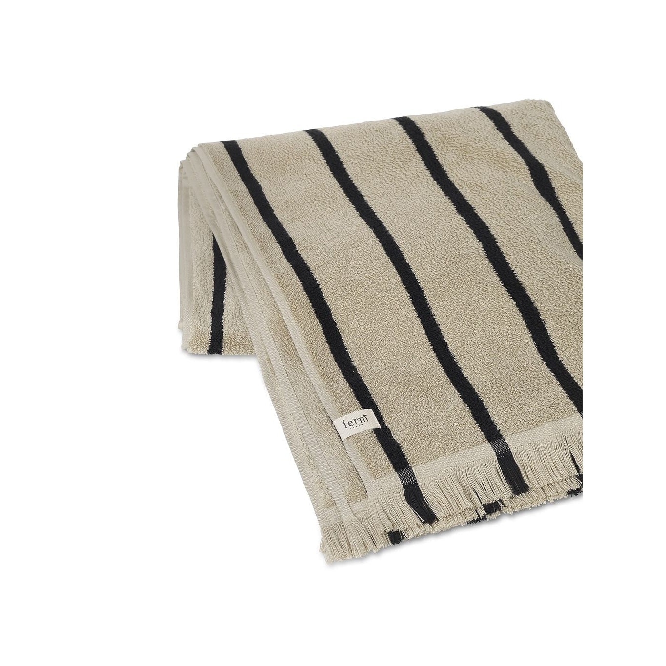 Ferm Living Alee Bath Towel 70x140 Cm, Sand/Black