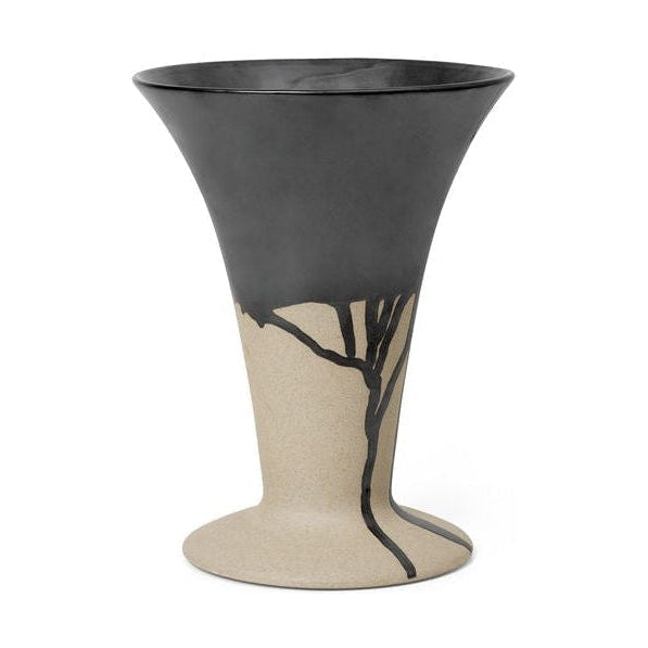 Ferm Living Flores Vase, Sand/Black