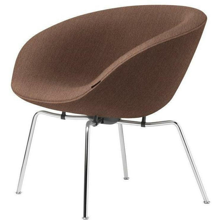 Fritz Hansen Aj Pot Frea Chrome Plated Frame Fabric, Christianshavn Beige/Orange