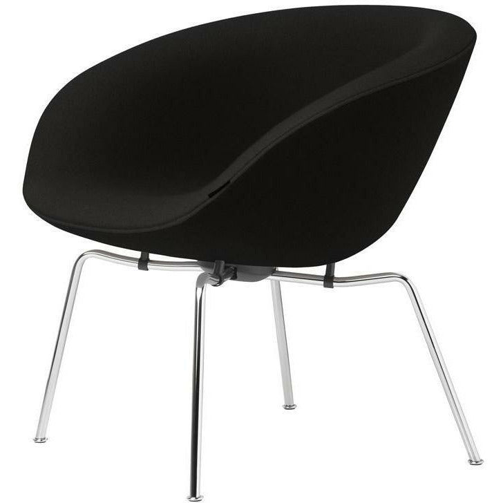 Fritz Hansen AJ Pot Lounge Frea Chromed Frame Fabric, Christianshavn Black Uni -Uni