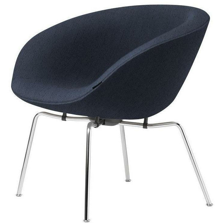 Fritz Hansen AJ Pot Lounge Frea Chromed Frame Fabric, Christianshavn Blue