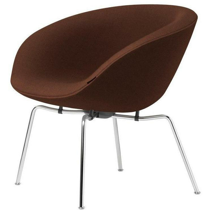 Fritz Hansen AJ Pot Lounge Frea Chromed Frame Fabric, Christianshavn Dark Orange