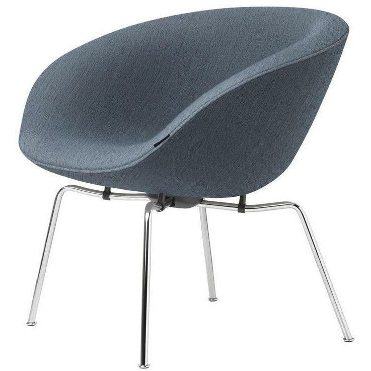 Fritz Hansen AJ Pot Faluge Frea Chrome Splated Frame Fabric, Christianshavn jasnoniebieski