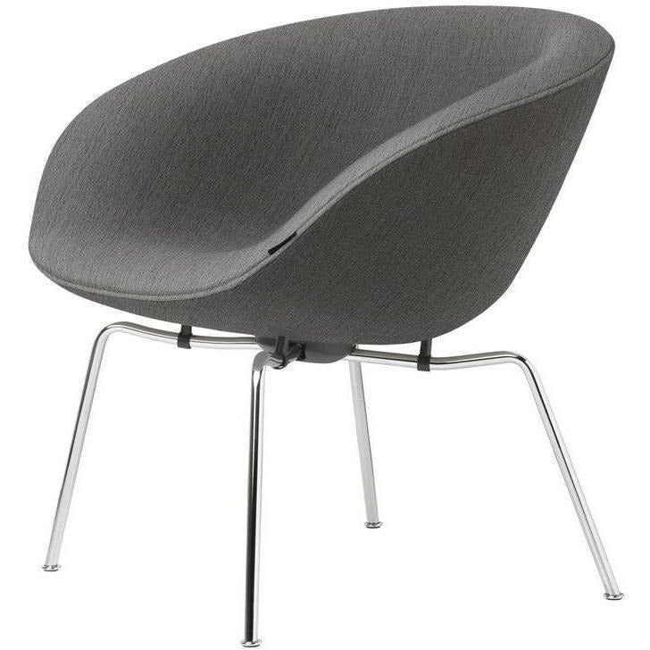 Fritz Hansen AJ Pot Lounge Frea Chromed Frame Fabric, Christianshavn jasnoszary