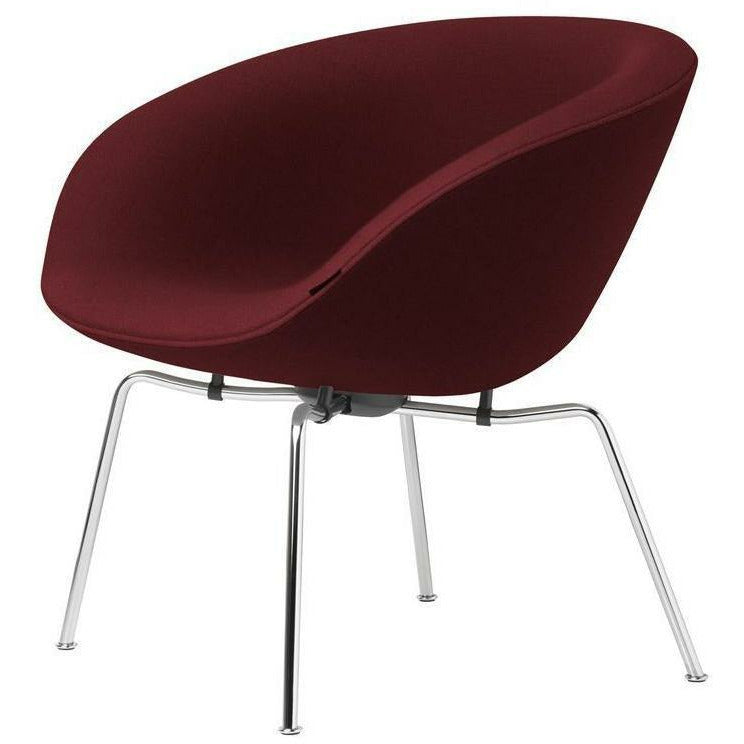 Fritz Hansen AJ Pot Lounge Frea Chrome Plated Frame Fabric, Christianshavn Red Uni -Uni