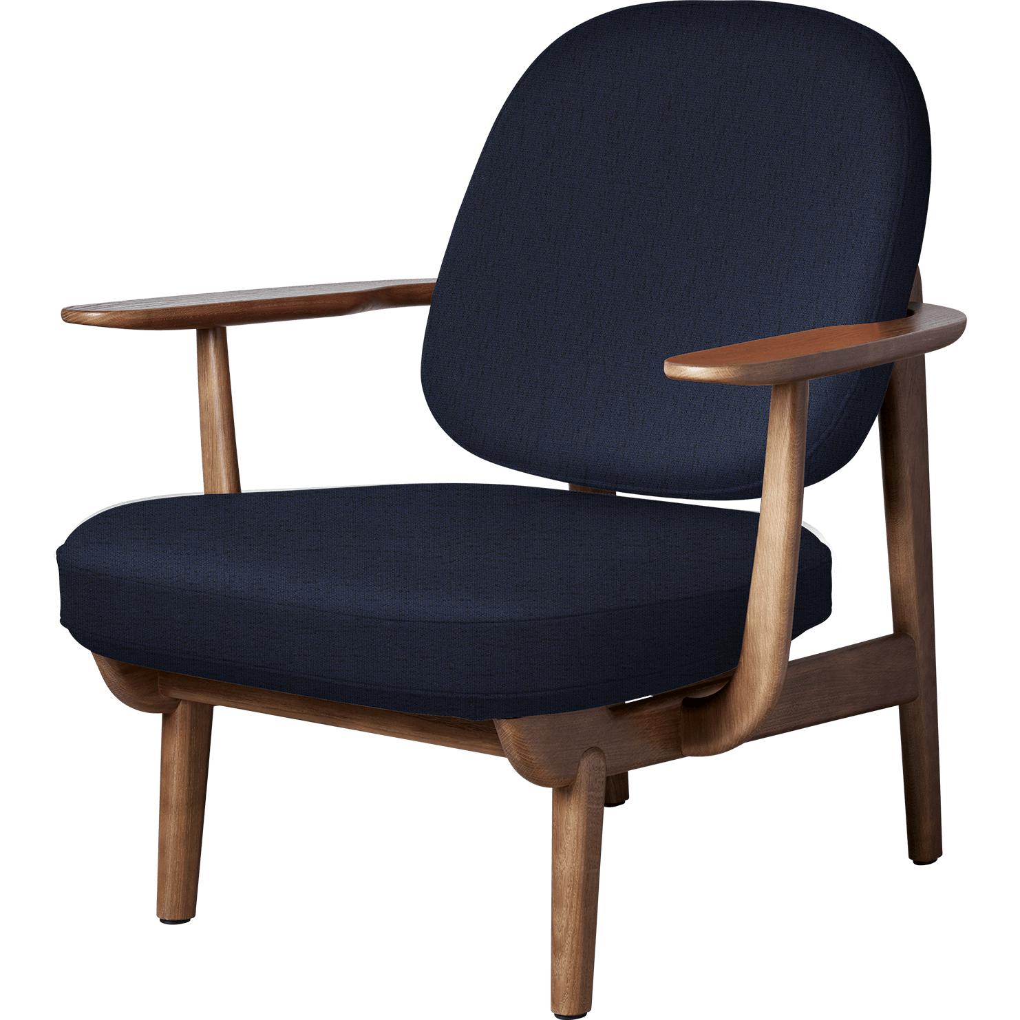 FRITZ HANSEN JH97 Fred Lounge Frea Dark Bigleding Oak, Ciemnoniebieski