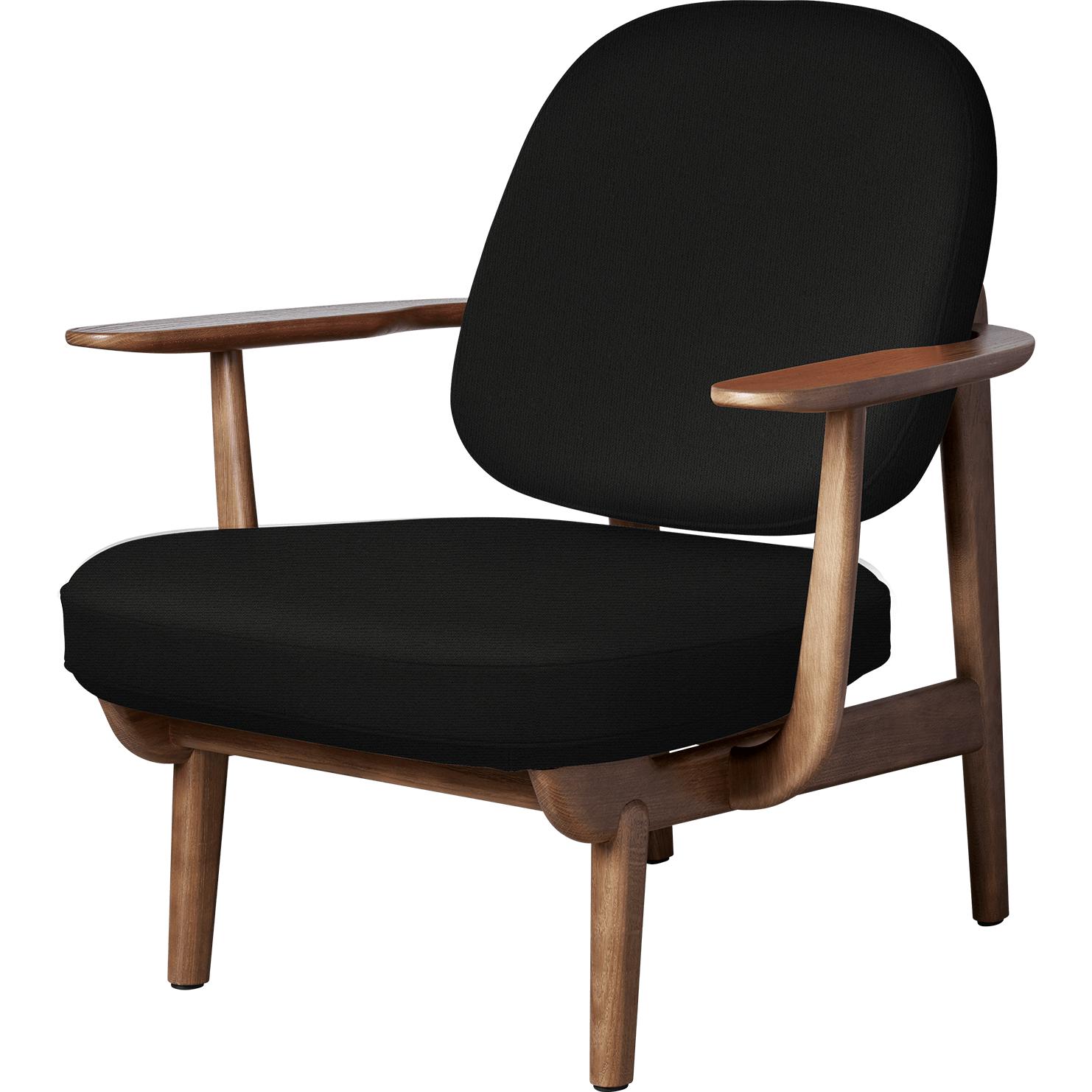 FRITZ HANSEN JH97 Fred Lounge Frea Dark Bigleding Oak, Czarny