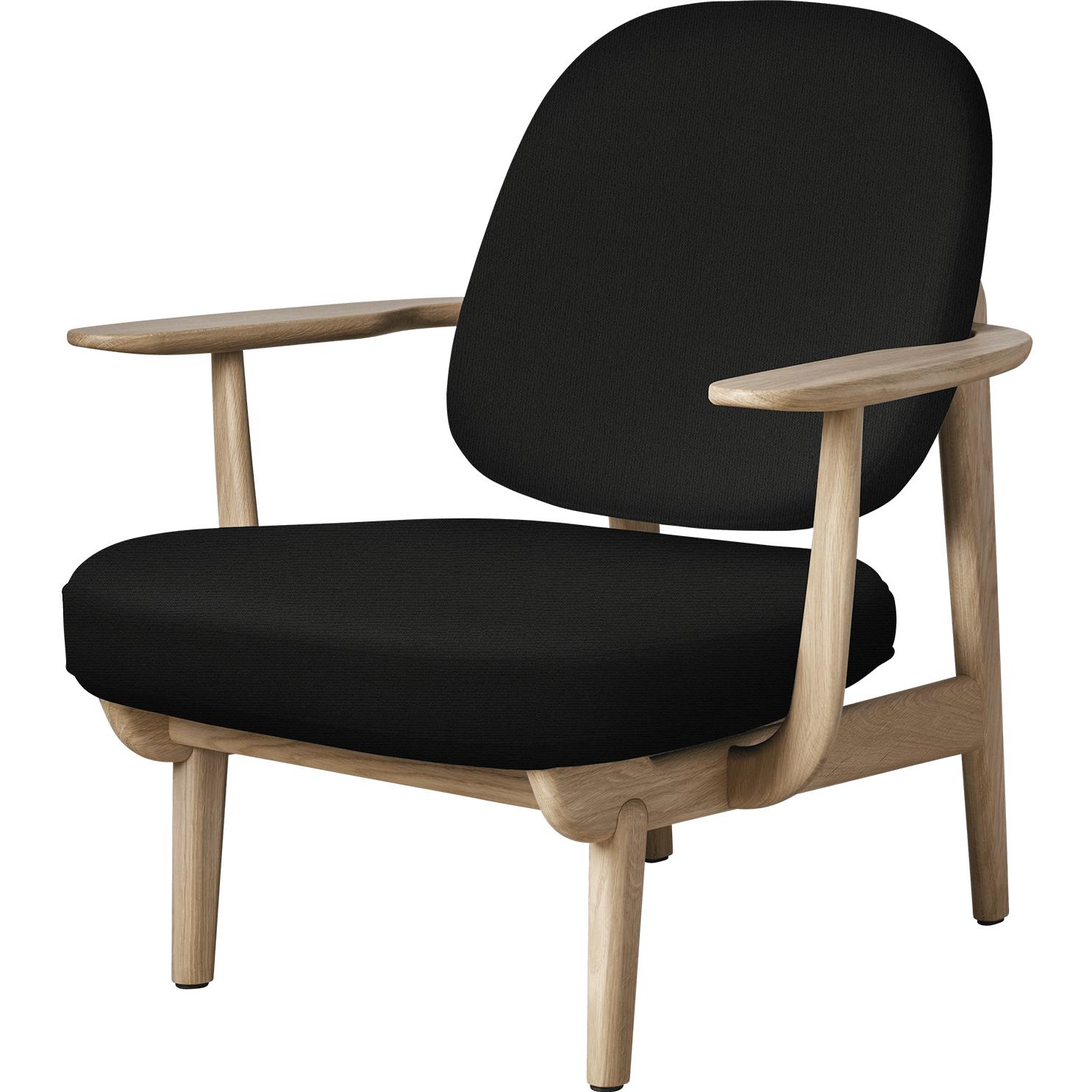 FRITZ HANSEN JH97 Fred Lounge Frea Lantered Oak, Czarny