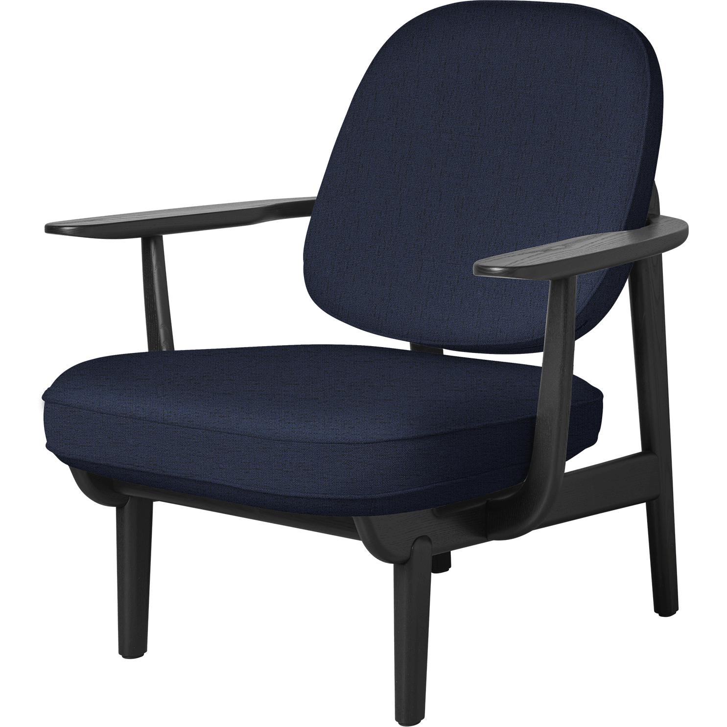 Fritz Hansen JH97 Fred Lounge Frea Black Dyed Ash, Dark Blue