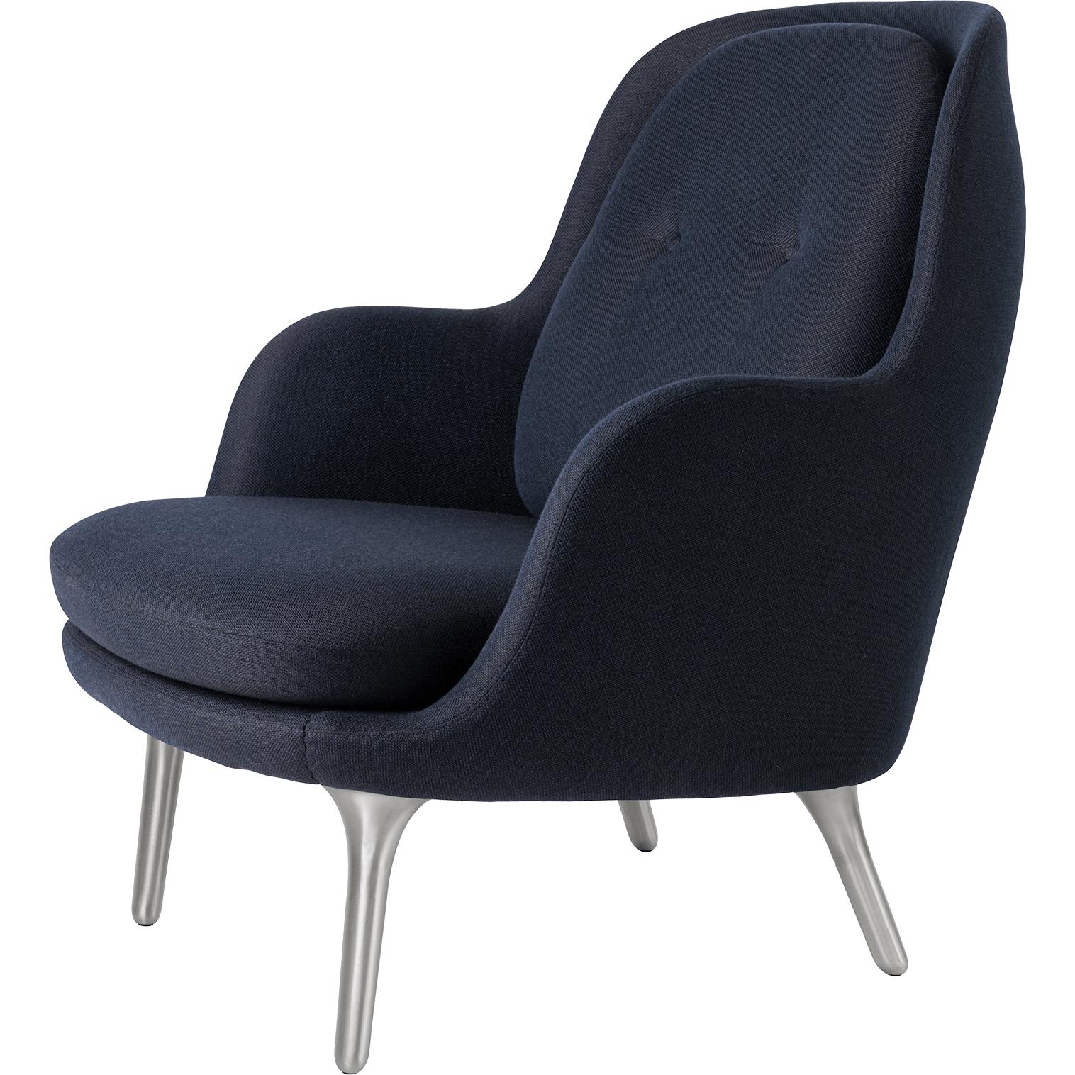 Fritz Hansen Fri Lounge krzesło aluminium, Sunniva Dark Blue