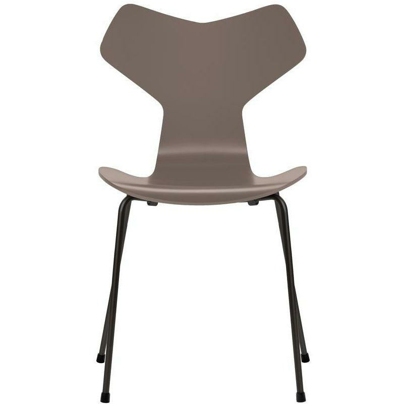 Fritz Hansen Grand Prix Chair Lacquered Deep Clay Shell, Black Base