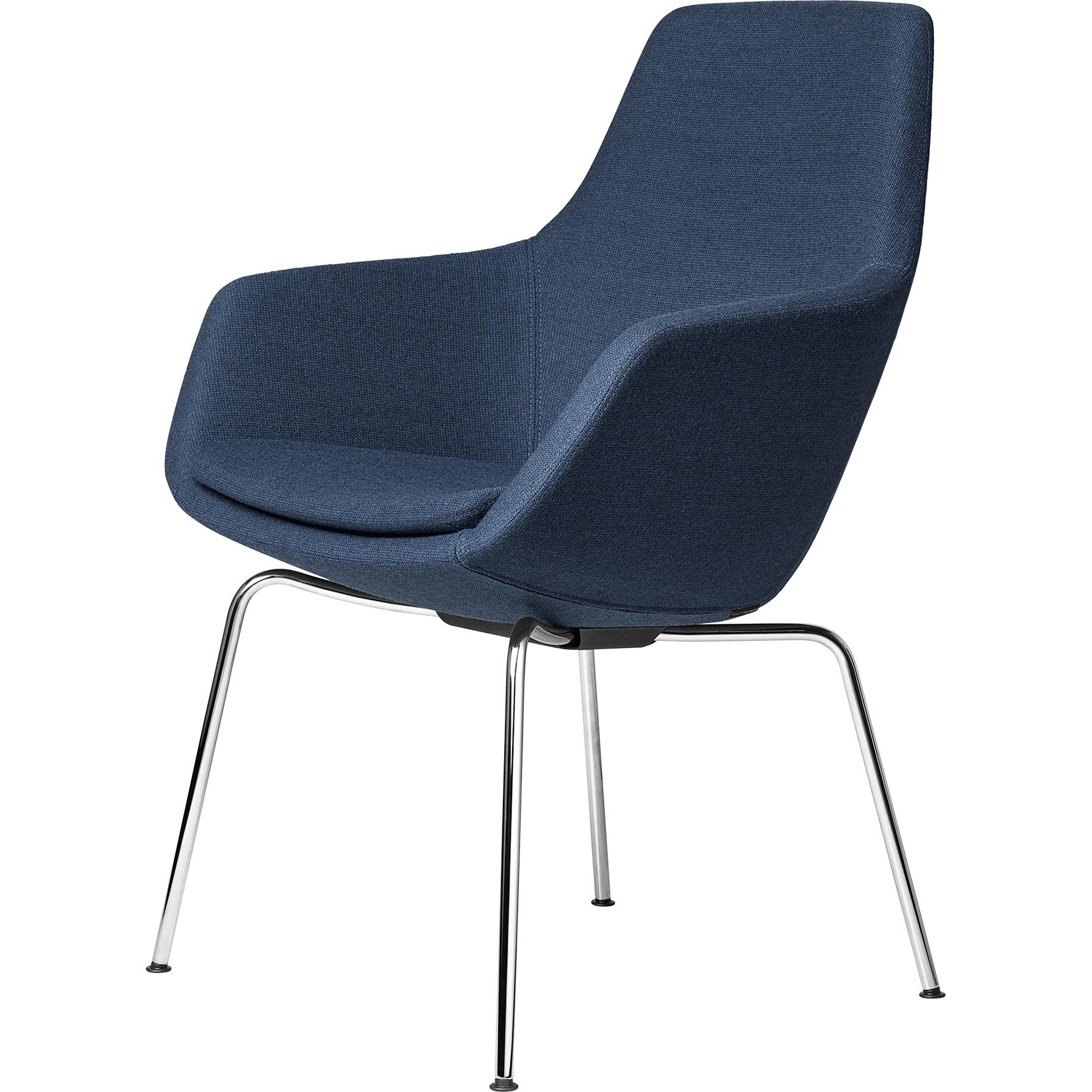 Fritz Hansen Little Giraffe Armchair Chrome Base Fabric Capture, Blue