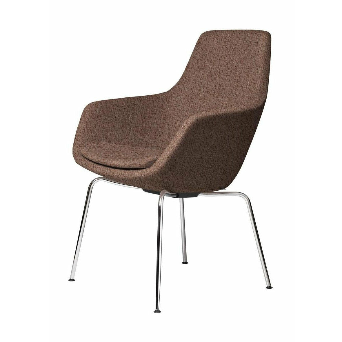 Fritz Hansen Little Giraffe Armchair Chrome Base Fabric Christianshavn, Beige/Orange